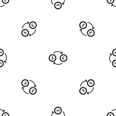 Euro dolar euro döviz desen sorunsuz siyah