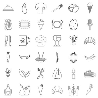 Sebze Icons set, anahat stili