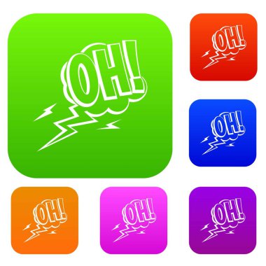 Oh, konuşma balonu renk koleksiyonu ayarla