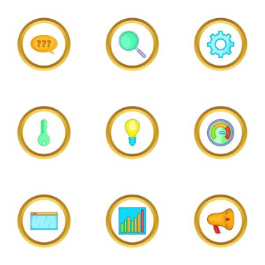 Alttan yukarıya ittirmek app Icons set, karikatür tarzı