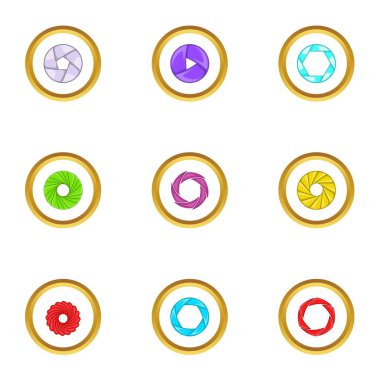 Optik zum Icons set, karikatür tarzı