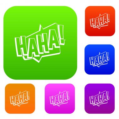 Haha, komik metin ses efekti renk koleksiyonu ayarla