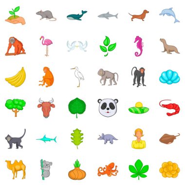 Biyotik Icons set, karikatür tarzı