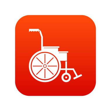 Tekerlekli sandalye simge dijital kırmızı