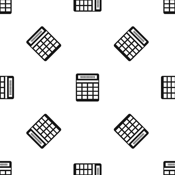 Rekenmachine patroon naadloos zwart — Stockvector