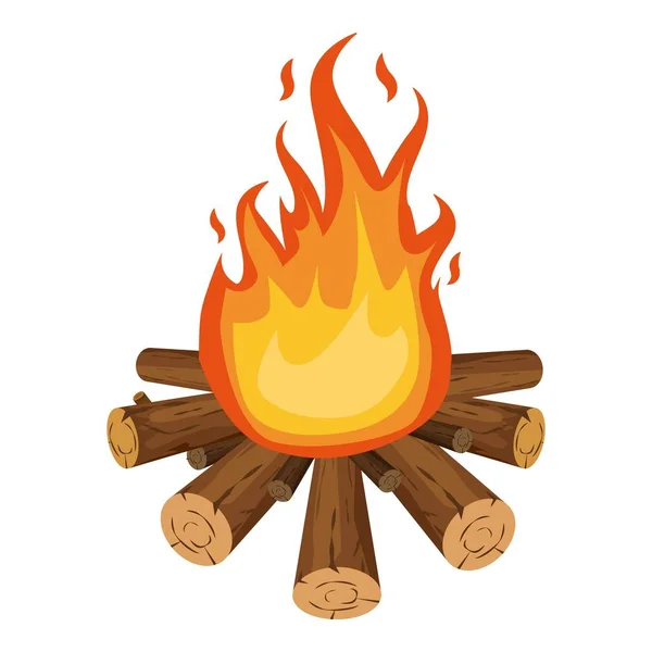 Bonfire ikon, rajzfilm stílus — Stock Vector