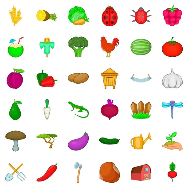 Sebze Icons set, karikatür tarzı