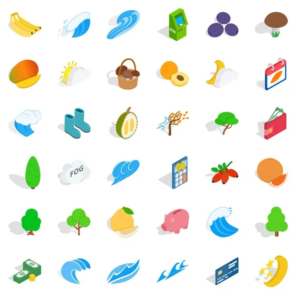 Sağlıklı Icons set, izometrik stili