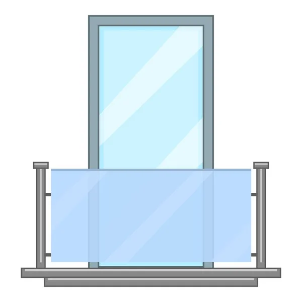 Ícone de varanda de vidro, estilo cartoon — Vetor de Stock