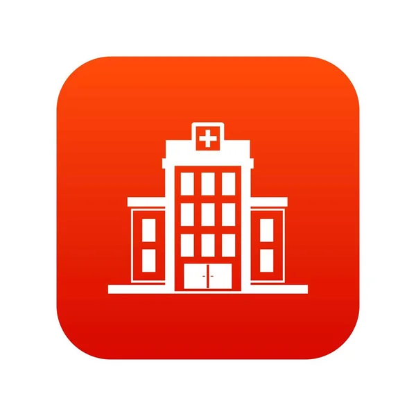 Kórházi ikon digitális piros — Stock Vector