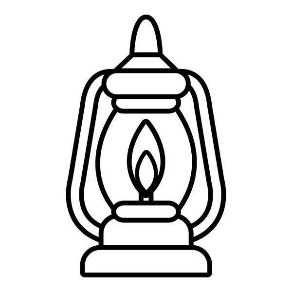 Icône lampe minière, style contour — Image vectorielle