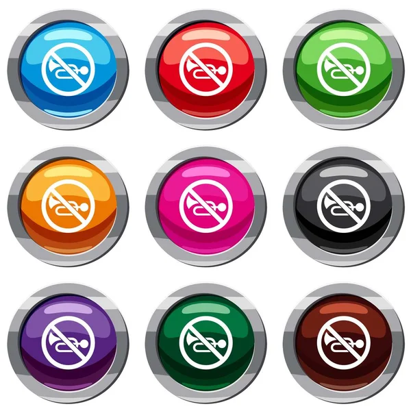 Yok boynuz trafik işareti 9 koleksiyonu ayarla