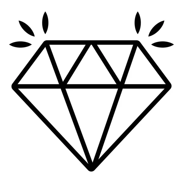 Значок с бриллиантом, стиль контура — стоковый вектор
