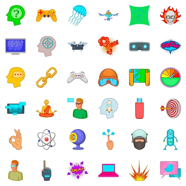 Sanal gerçeklik Icons set, karikatür tarzı