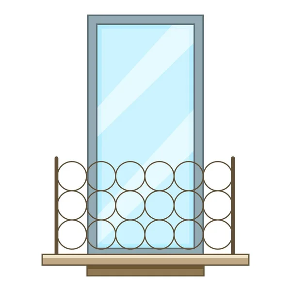 Kovové balkon ikona, kreslený styl — Stockový vektor