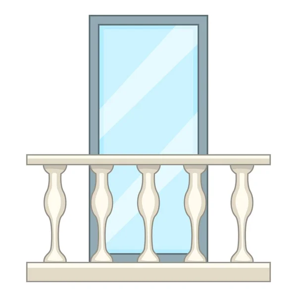 Dekorativa balkong ikon, tecknad stil — Stock vektor