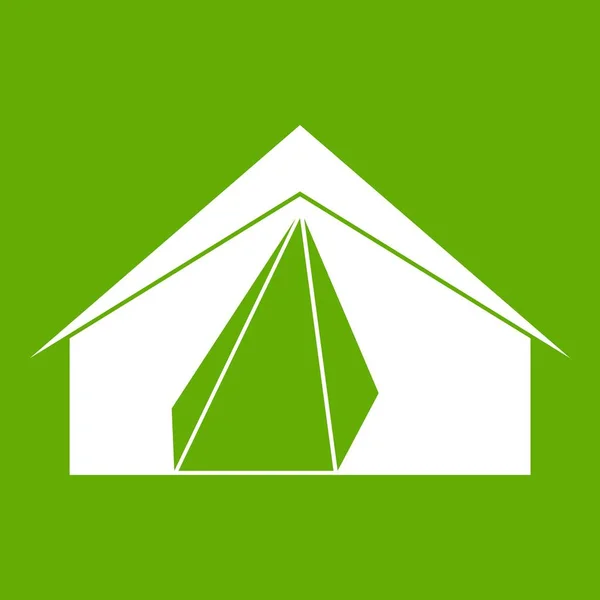 Open tent icon green — Stock Vector