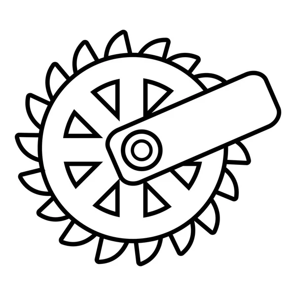 Icona ruota di taglio mineraria, stile contorno — Vettoriale Stock