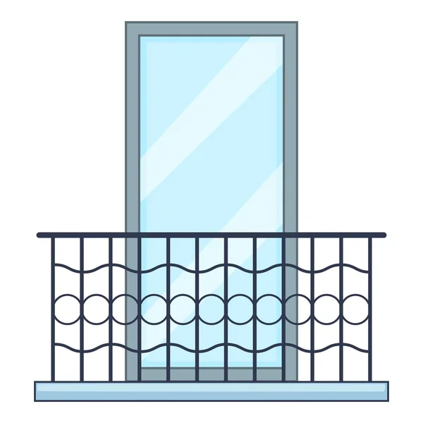 Große Balkon-Ikone, Cartoon-Stil — Stockvektor