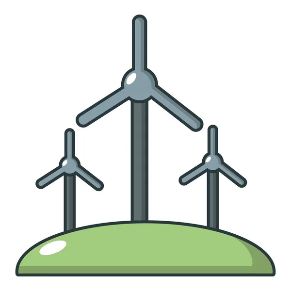 Ícone de moinho de vento, estilo cartoon — Vetor de Stock