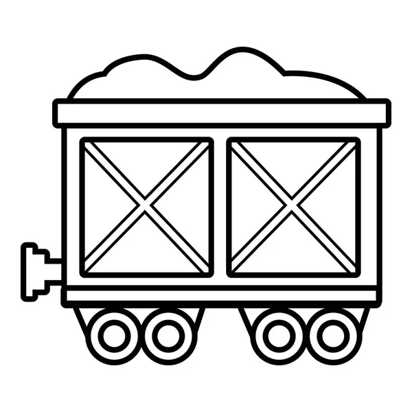 Icona del vagone ferroviario, stile contorno — Vettoriale Stock