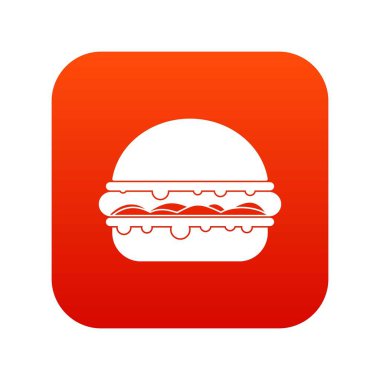 Burger simgesi dijital kırmızı