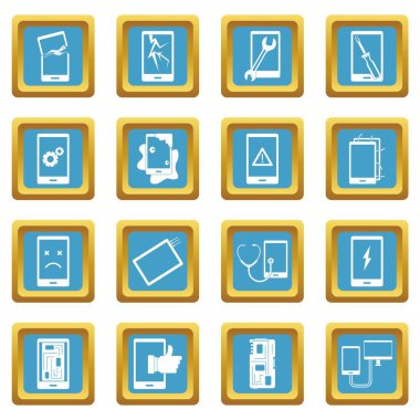 Cihaz onarım simgeleri simgeleri gök mavisi