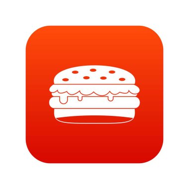 Burger simgesi dijital kırmızı