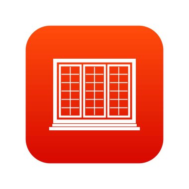 Ahşap trikuspit pencere simge dijital kırmızı