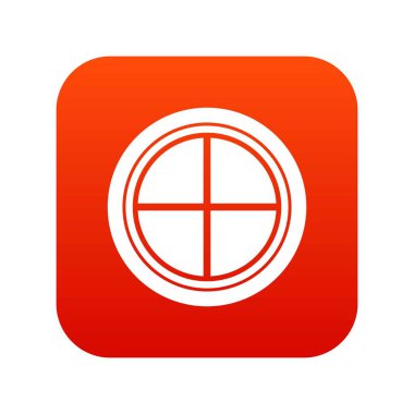 Pencere simge dijital kırmızı yuvarlak beyaz