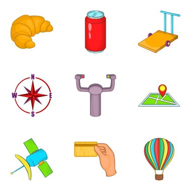 Kaçış Icons set, karikatür tarzı