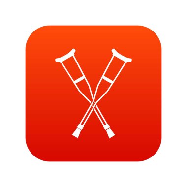 Koltuk değneği simgesi dijital kırmızı