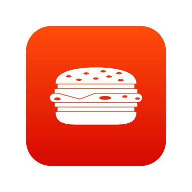 Burger simgesi dijital kırmızı