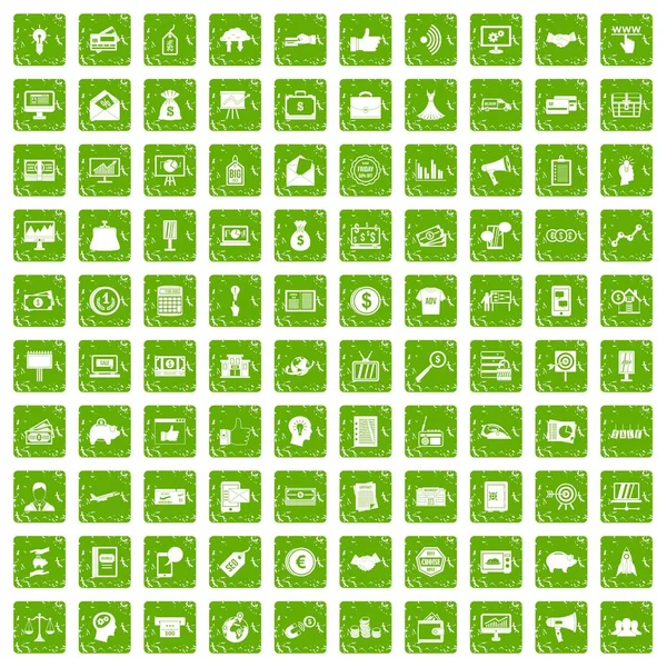 Yeşil grunge 100 e-ticaret Icons set