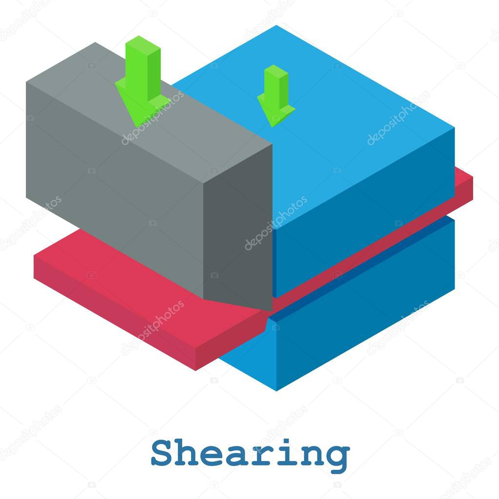 Shearing metalwork icon, isometric 3d style