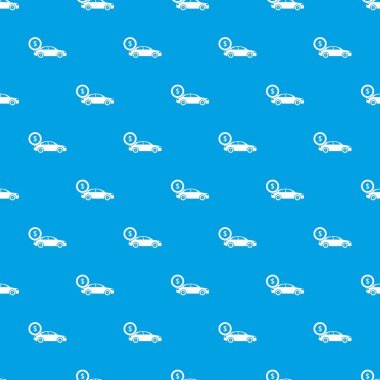 Araba ve dolar işareti kesintisiz mavi model
