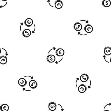 Euro dolar euro döviz desen sorunsuz siyah