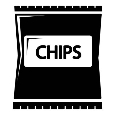 Cips simgesi, basit siyah stil