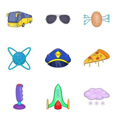 Geçen Icons set, karikatür tarzı