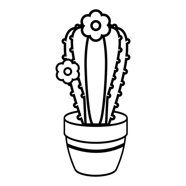 Kaktusz ikon, szerkezeti vonalstílus — Stock Vector