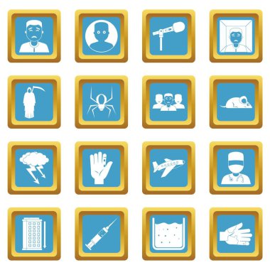 Fobi simgeleri simgeleri gök mavisi