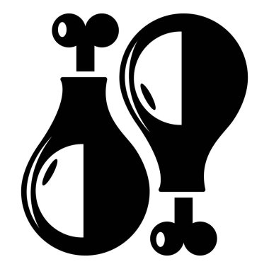 Tavuk bacağı simgesi, basit siyah stil