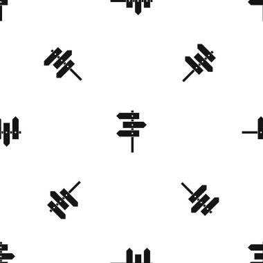 Yön işaretleri sorunsuz siyah desen