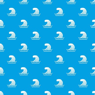 Tsunami dalgası desen kesintisiz mavi