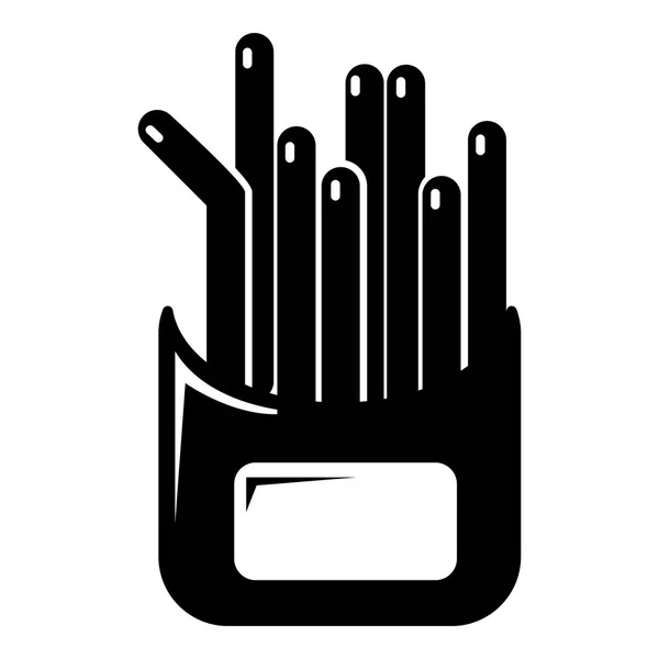 Icône de frites, style noir simple — Image vectorielle