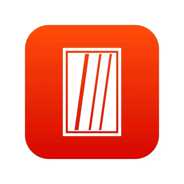 Bílý obdélník okna ikona digitální červená — Stockový vektor
