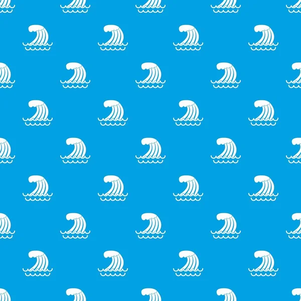 Modèle d'onde de tsunami bleu sans couture — Image vectorielle