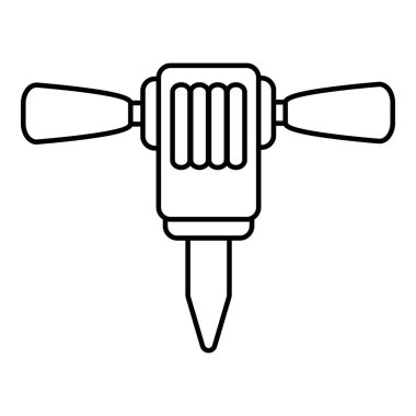 Araştırma çekiç matkap simgesi, anahat stili