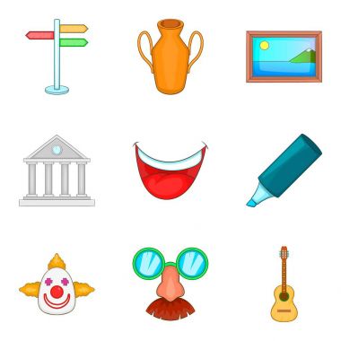 Eylemci Icons set, karikatür tarzı