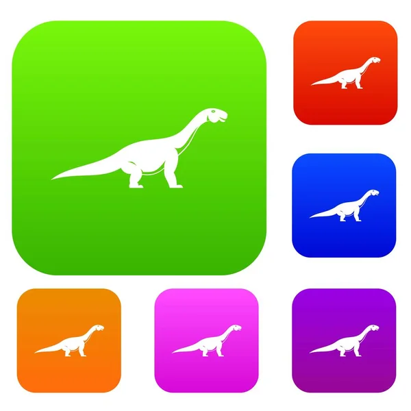 Titanosaurus dinosaurus instellen kleur collectie — Stockvector